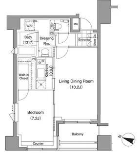 パークハビオ赤坂氷川町【8階】の間取り