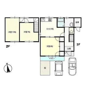静岡県浜松市中央区曳馬2【一戸建】の間取り