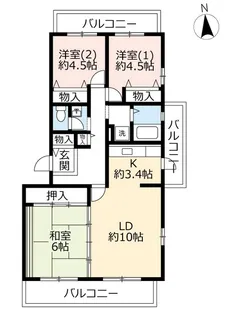 UR東山台ハイツ【1階】の間取り
