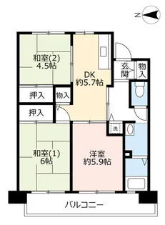 UR鷺洲第二【2階】の間取り