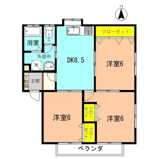 JメゾンA棟【2階】の間取り
