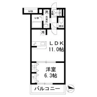 トレ フレッチェ【4階】の間取り