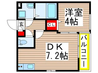 パルテ・オーテ末広【1階】の間取り