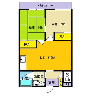 サンロゼヤマモト【3階】の間取り