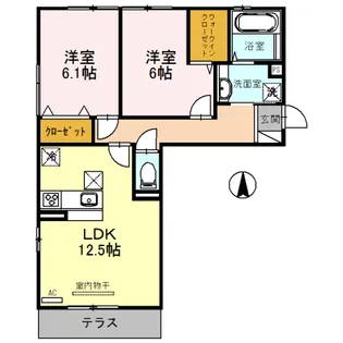 Casa raffine瀬田B【2階】の間取り