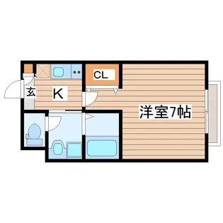 プリマフルール大和町【1階】の間取り