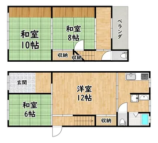 大阪府大阪市生野区勝山北3【一戸建】の間取り