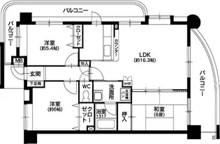 プリーマヴィラ井尻【3階】の間取り