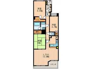 大森パ-クホ-ムズベイサイドコ-ト【5階】の間取り