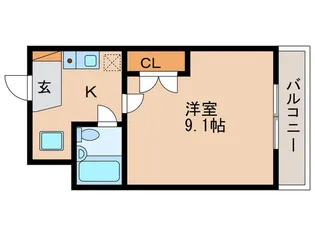 ハイツ宮の森【4階】の間取り