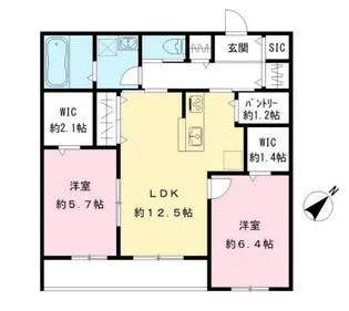 エリーナウエスト【3階】の間取り