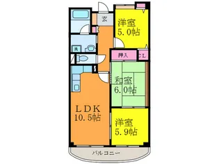 ステーションハイツ千里丘2【5階】の間取り