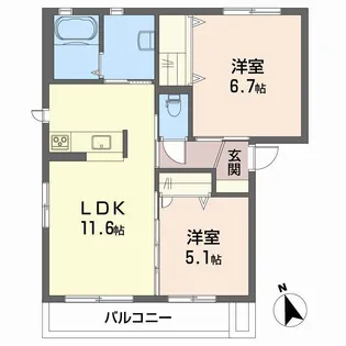 メゾン・フィオレンテ【2階】の間取り