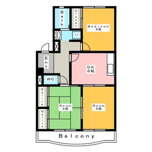 シャンポール土器田【3階】の間取り