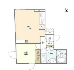 カリタス用賀【1階】の間取り