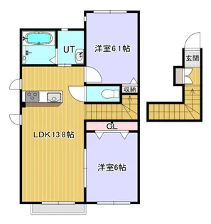 ゆめみーる壱番館【2階】の間取り