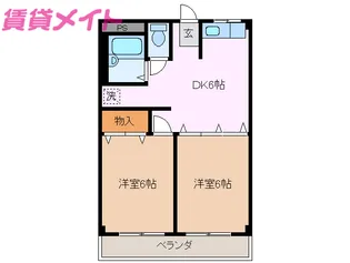 ウイングHeart【2階】の間取り