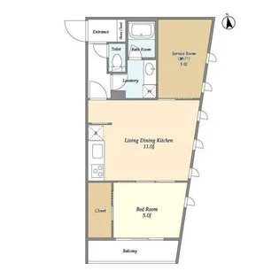 プライムアーバン目黒東山【3階】の間取り