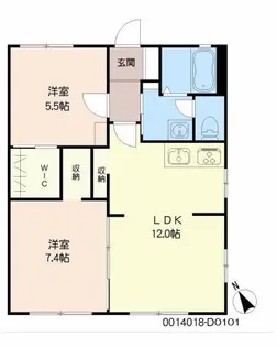 オオノニューコーポ D棟【1階】の間取り