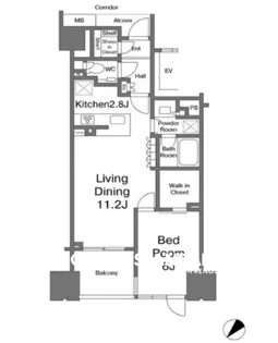ザ・パークハウス日本橋大伝馬町【4階】の間取り