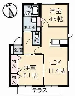 サニーコート A棟【1階】の間取り