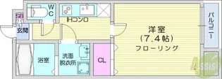 シェルグランデ東口【7階】の間取り