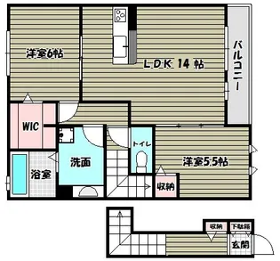 エーデル自由丘A棟【2階】の間取り