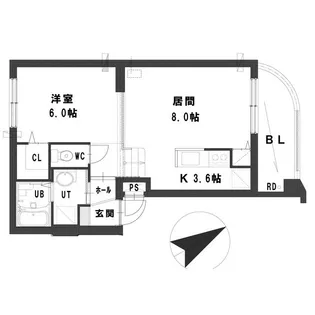 グランメール栄通8A【1階】の間取り