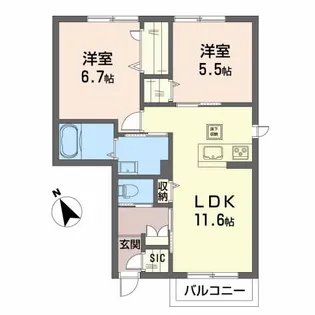 ヘリオスI【1階】の間取り