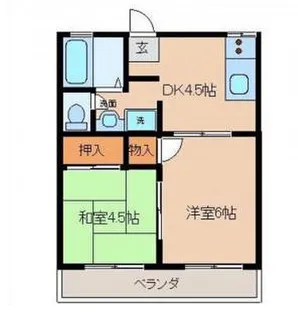 フローラル木花台1棟【2階】の間取り