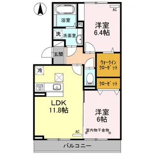 グラディコート B棟【2階】の間取り