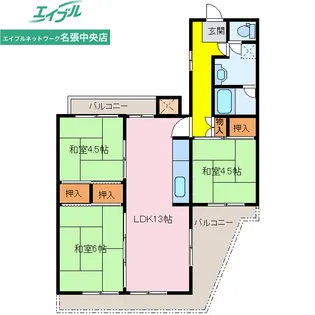 グランドヒルズ桔梗が丘9号棟【2階】の間取り