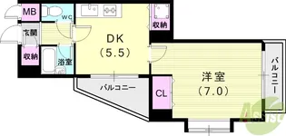サニープレイスすずらん【3階】の間取り