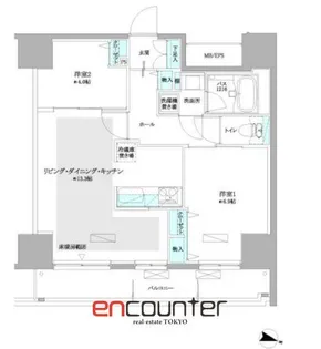 ウエルカーサ新中野【5階】の間取り