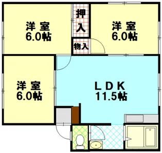 レント厚南【2階】の間取り
