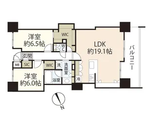 ソシオ ザ・プライド新白島【16階】の間取り
