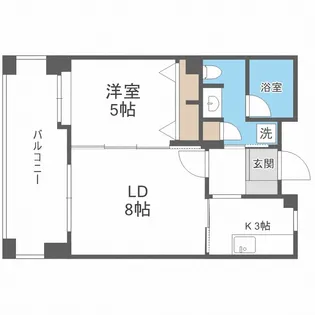リアンシエルブルー東比恵【7階】の間取り