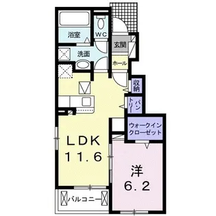 エルフォルクしらさぎ台【1階】の間取り