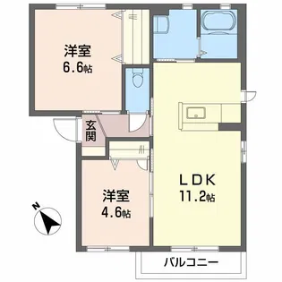 シャーメゾンプランドール B棟【2階】の間取り