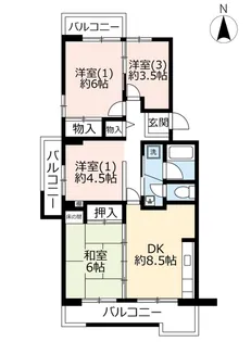 UR横尾【4階】の間取り