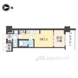 プレサンス京都東寺【5階】の間取り