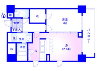 ノース清水【6階】の間取り