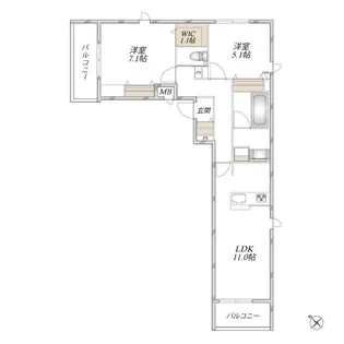 cotton town 横濱【2階】の間取り
