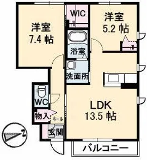 シャーメゾンHIRO【1階】の間取り