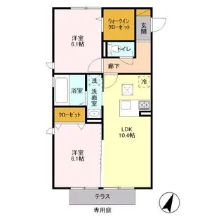 ルクティア【1階】の間取り