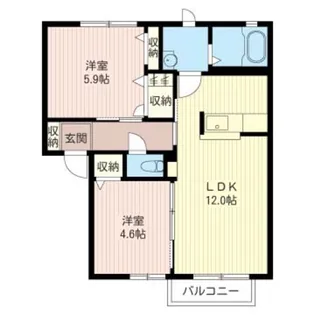 ライズプラミネントB【1階】の間取り