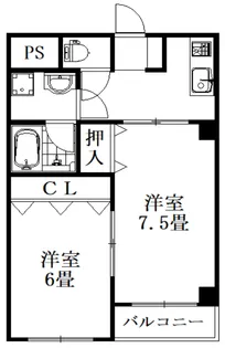 ロイヤルシティ城東【5階】の間取り