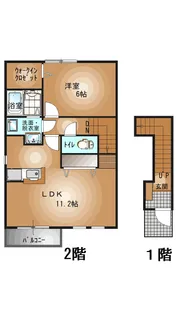 栃木県宇都宮市下栗町【アパート】の間取り