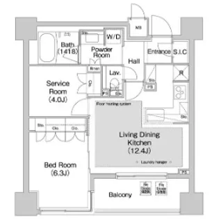 コンフォリア赤坂【9階】の間取り