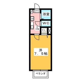メープル若松【1階】の間取り